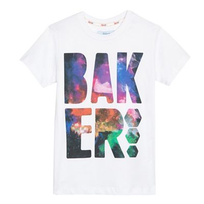 Baker by Ted Baker Boys' white photographic logo print t-shirt